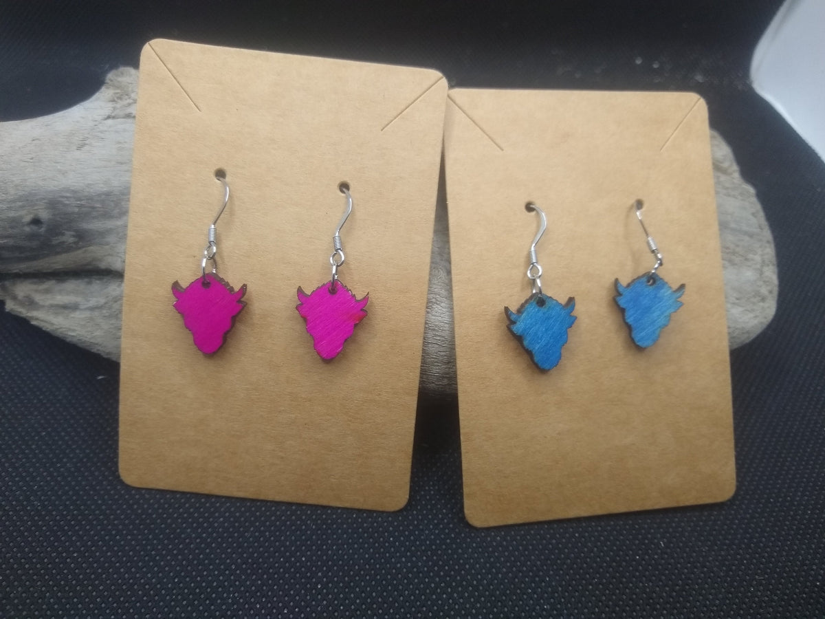 Buffalo Head Silouette Earrings
