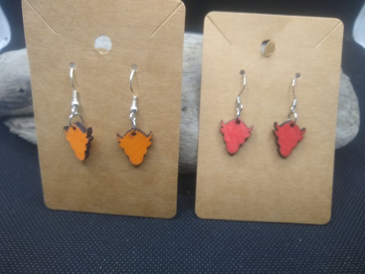 Buffalo Head Silouette Earrings